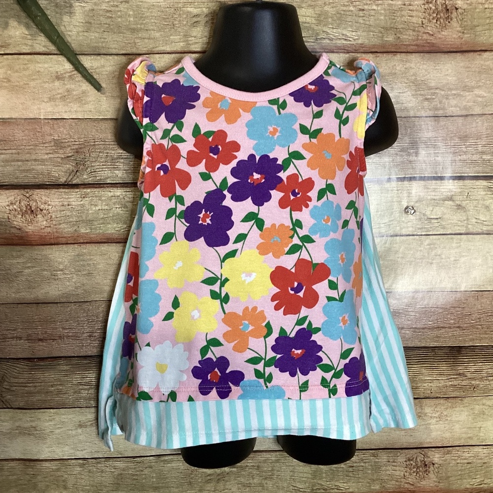 Hanna Andersson Sleeveless Floral Dress Toddler Girl Size 3